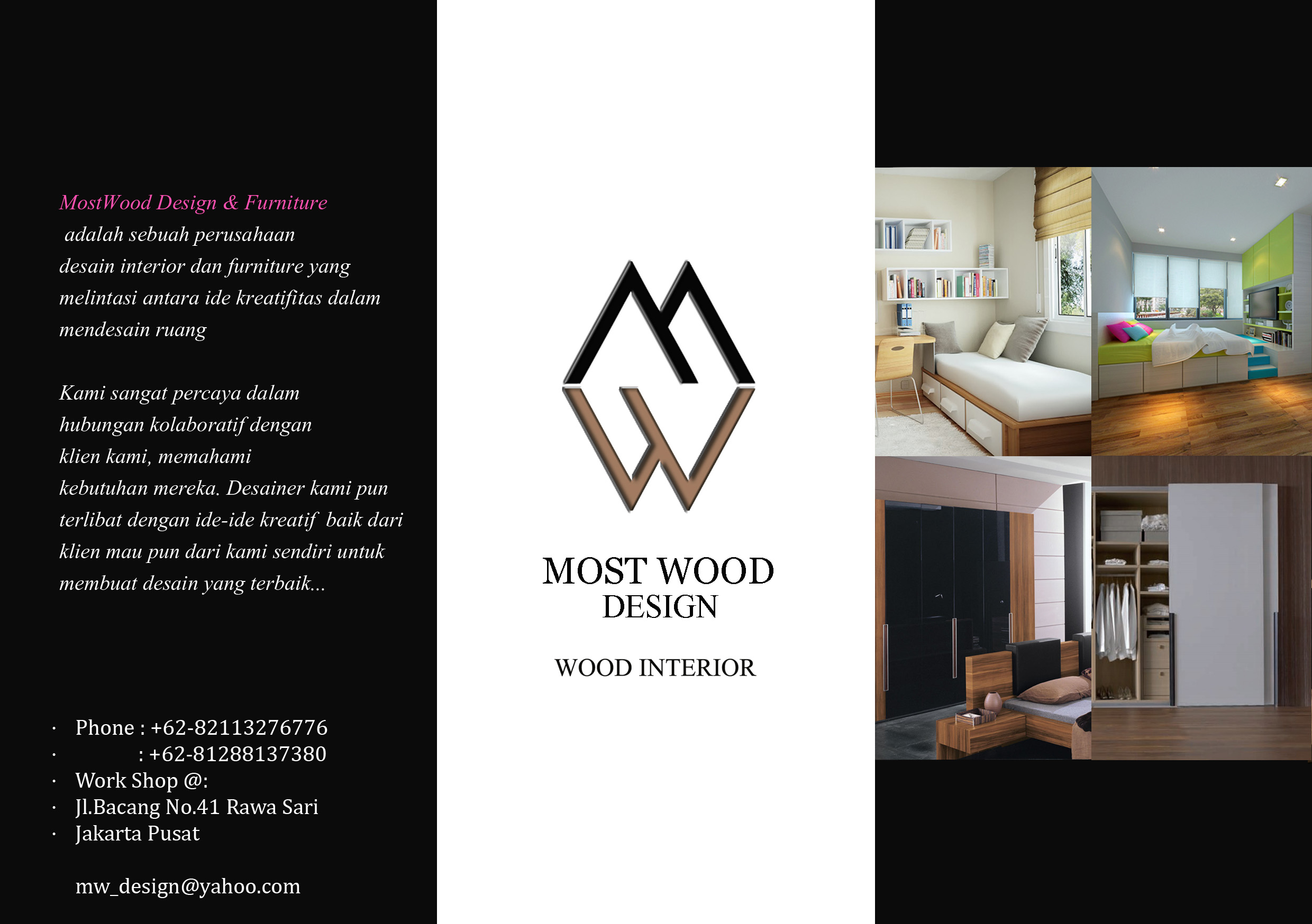 Tampilan Brochure Bagian Depan Most Wood Design & Furniture